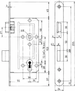 Korr.Schloss Nr.114 Stpf PZ Käntig M.Wechsel 24mm O.Blech Links -BURG WÄCHTER Verkäufe 91193946 1