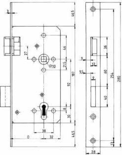 Haust. Schloss Nr.154 Stpf PZ Käntig M.Wechsel 28mm O.Blech Rechts -BURG WÄCHTER Verkäufe 91194238 1