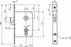 Schiebetürschloss 55mm PZm.Bl.u.Hakenfalle 6 Schiebetürschloss 55mm PZm.Bl.u.Hakenfalle -BURG WÄCHTER Verkäufe 91194243 1
