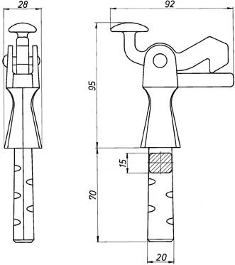 Torfeststeller Nr.3815 Schw.einbrennlack. 4 Torfeststeller Nr.3815 Schw.einbrennlack. – Bild 2
