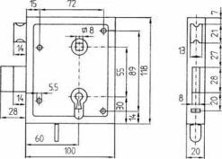 Rhein.Kastenschloss Nr.79BB Ls/rs Ein/Ausw. -BURG WÄCHTER Verkäufe 91195675 1