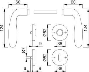 Garnitur RosetteE1850Z/17KV/17KVS F69 8 PZ 37-42 4 Garnitur RosetteE1850Z/17KV/17KVS F69 8 PZ 37-42 – Bild 2