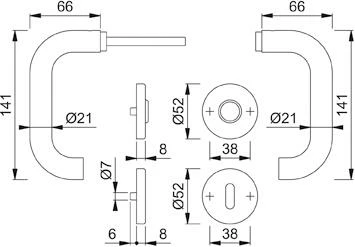 Garnitur RosetteE138Z/42KV/42KVSGRT-F69 8 SK/OL 4 Garnitur RosetteE138Z/42KV/42KVSGRT-F69 8 SK/OL – Bild 2
