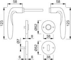 Garnitur RosetteE1800Z/42KV/42KVSGRT F69 8 OB -BURG WÄCHTER Verkäufe 91196803 1