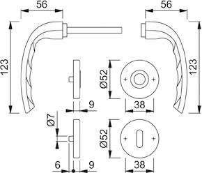 Garnitur RosetteM1710RH/42KV/42KVSGRT F71 8 OB 4 Garnitur RosetteM1710RH/42KV/42KVSGRT F71 8 OB – Bild 2