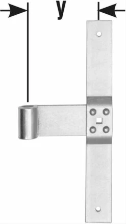 Haustür-Mittelband D16 X300mm Hell Verz.