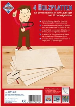Holzplatten Birke DinA4 M.12 Laubsägebl. Bausch