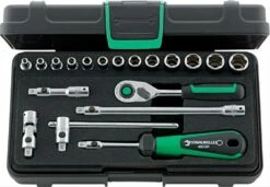 Steckschl.-Grt. 1/4" 22tlg. 40/13/6QR Stahlw.