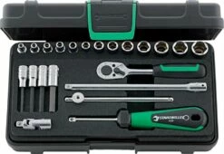 Steckschl.-Grt. 1/4" 22tlg. 40/44/17/5 Stahlw.