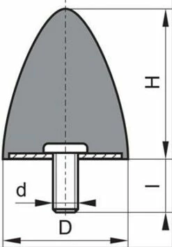 Gummi Anschlag Puffer GP DP 95x83 M16x42